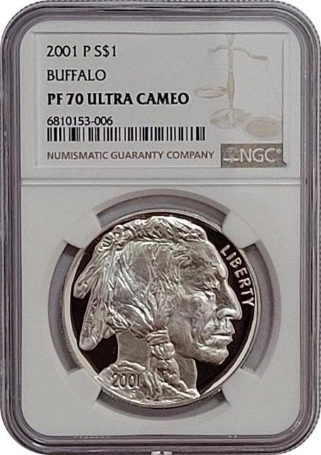 ☆最高鑑定 2001年 アメリカ バッファロー 銀貨 PCGS PR70DCAM ☆最高