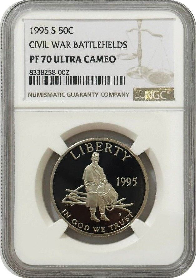1995年 南北戦争戦場記念プルーフハーフドルコイン NGC PF 70