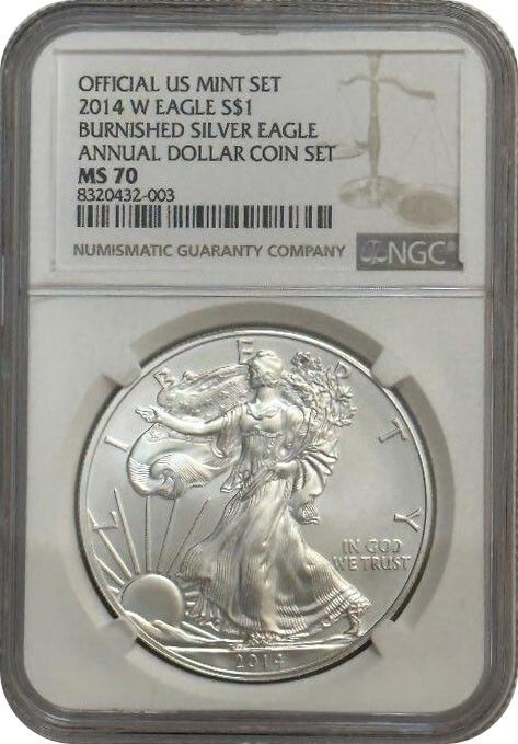 2014年 W バーニッシュド アニュアル ダラー セット アメリカン シルバー イーグル NGC MS 70