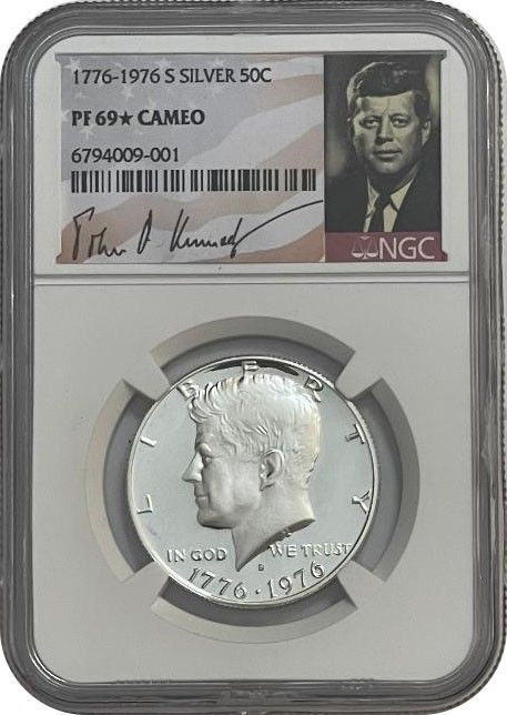 1776-1976 S ケネディ プルーフ シルバー ハーフドル コイン NGC PF 69 スターカメオ