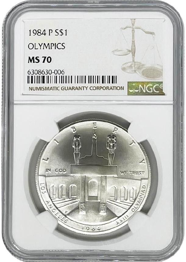 1984年 P オリンピック記念銀貨 NGC MS 70