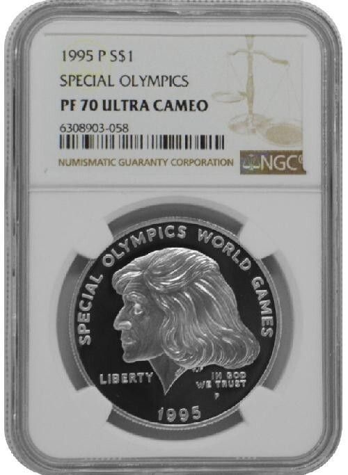 1995年 P オリンピックス記念プルーフ銀貨 NGC PF 70 UC