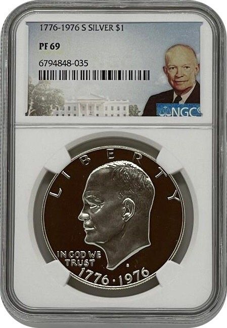 1976 S アイゼンハワー プルーフ シルバー ダラー コイン NGC PF 69