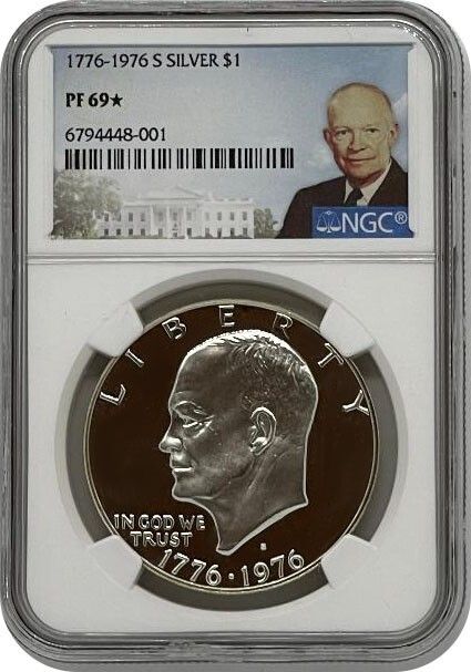 1976 S アイゼンハワー プルーフ シルバー ダラー コイン NGC PF 69 スター指定