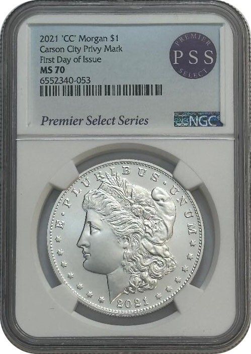 2021 CC カーソンシティ造幣局 シルバードルコイン NGC MS 70 FDOIラベル