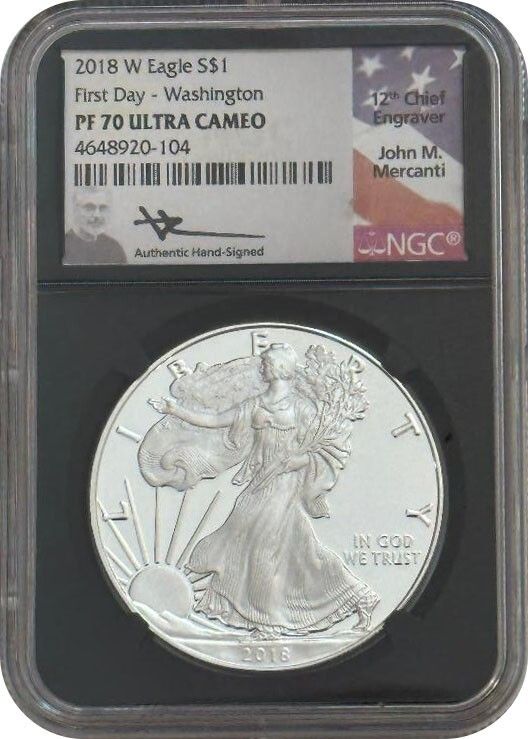 2018 W プルーフ アメリカンイーグル NGC PF70 UC FDOI ワシントン DC