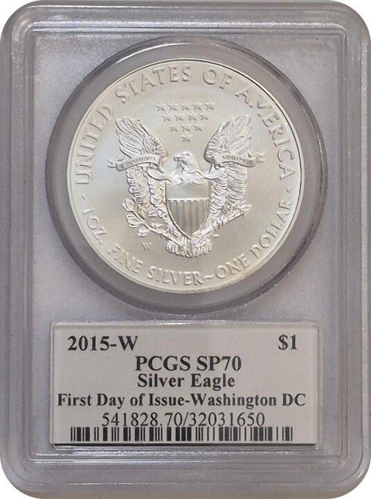 2015年 W バーニッシュド アメリカン シルバー イーグル コイン PCGS SP 70 FDOI ワシントン マーカンティ