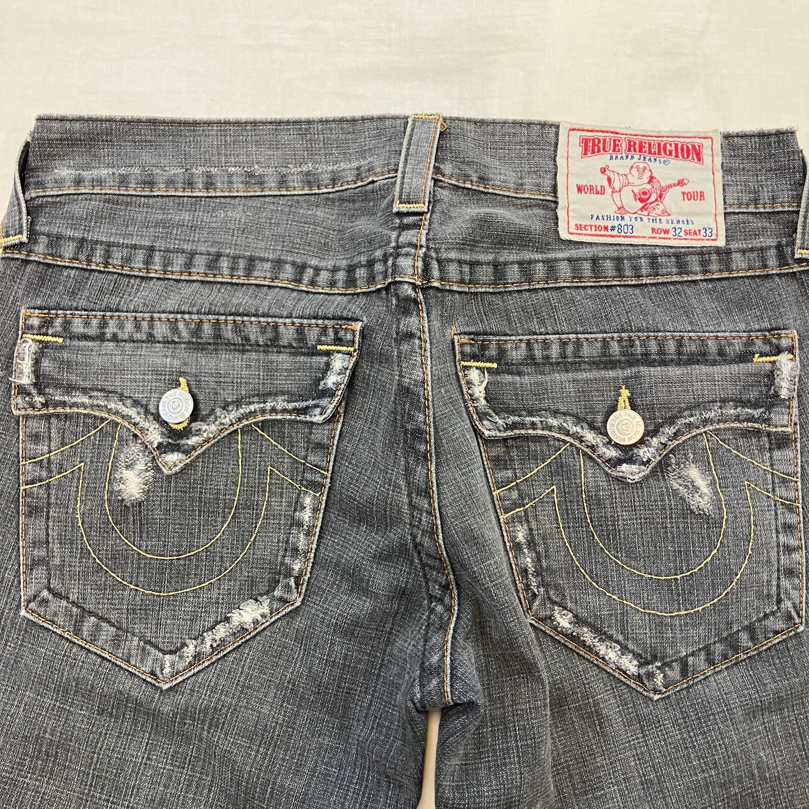 True Religion デニム ダメージ加工 TRUE RELIGION(トゥルーレリジョン)ジーンズダメージインレイカスタム