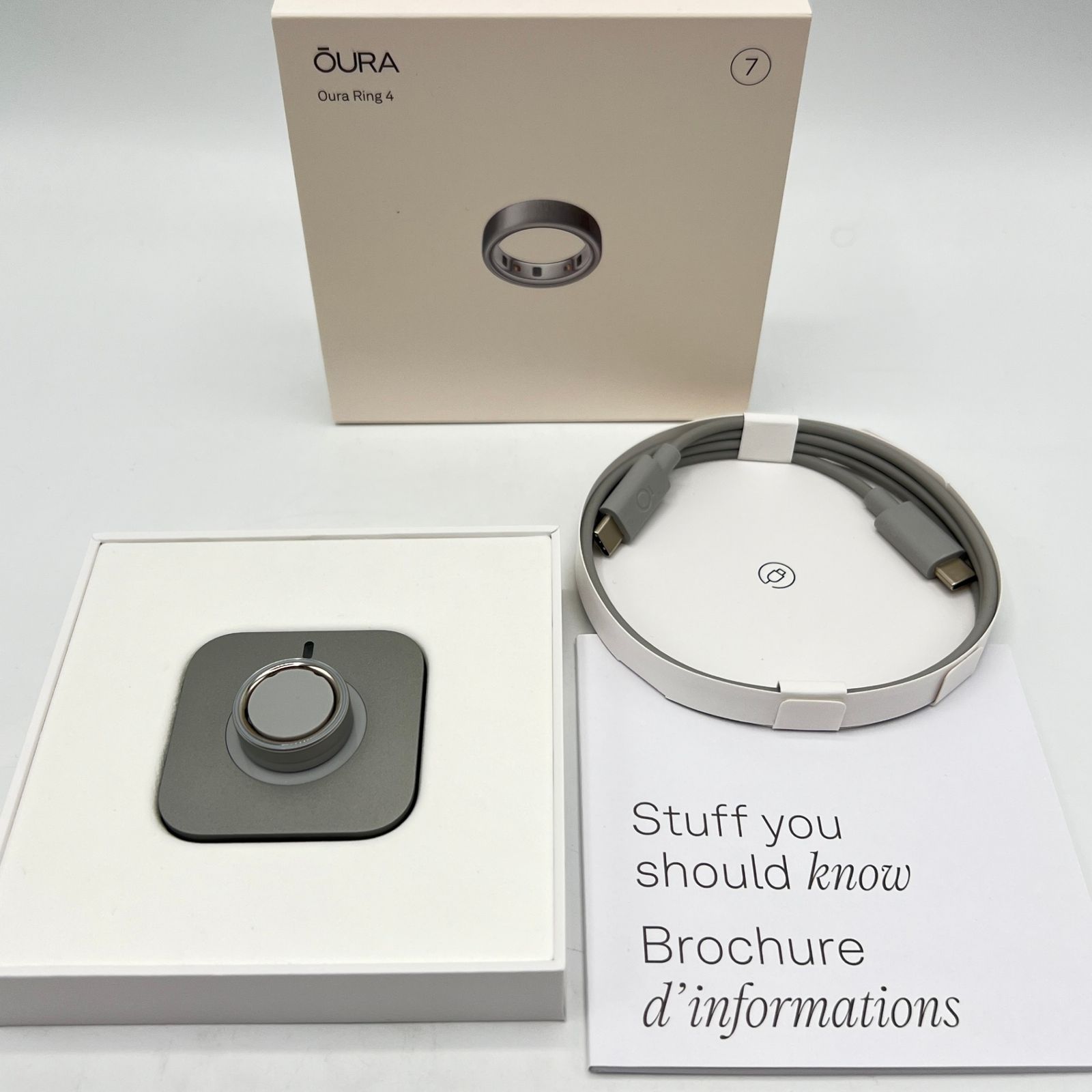 Oura Ring 4 JZ 90 54220 07 ブラッシュドシルバー US 7号 スマートリング オーラリング 本体