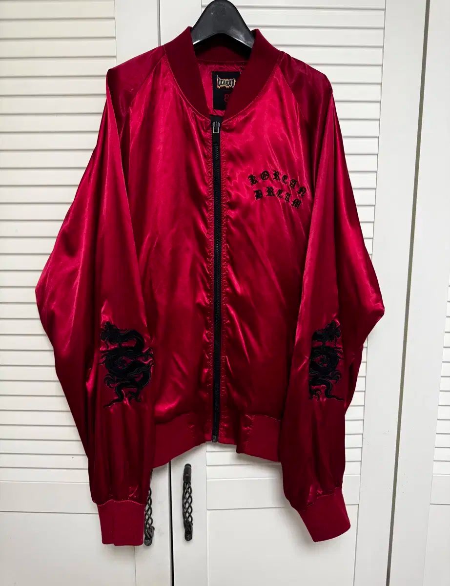 GD X 8 seconds エイトセカンズ G DRAGON ジードラゴン 龍刺繍 バーガンディ スカジャン XL