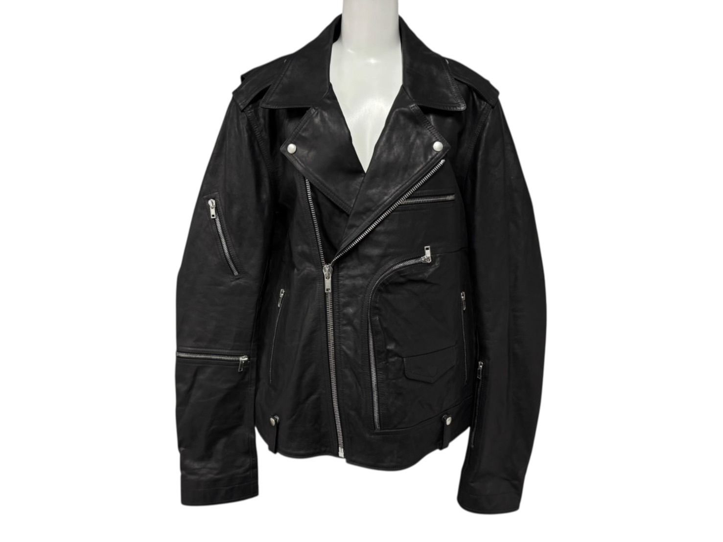 Rick Owens リックオウエンス Bauhaus Stooges バウハウス ストゥージズ ライダースジャケット ブラック シルバー金具 4b009032