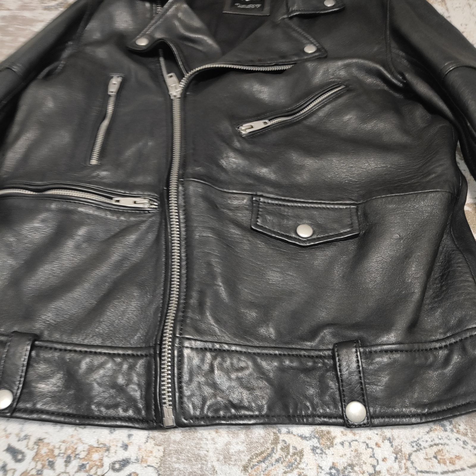 ZARA ザラ リアルレザー ダブルライダースジャケット レザージャケット