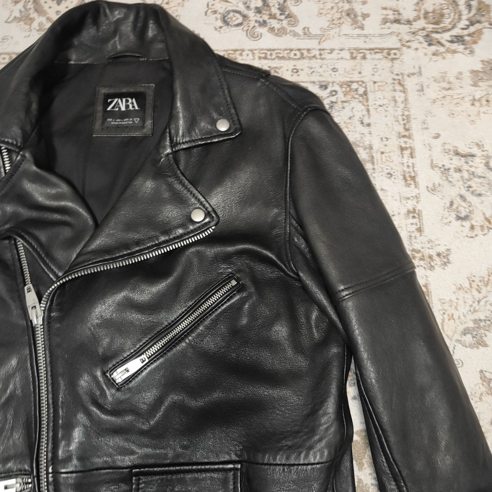 ZARA ザラ リアルレザー ダブルライダースジャケット レザージャケット