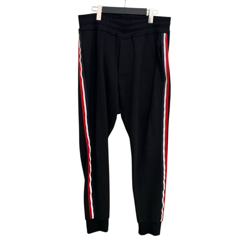 モンクレール MONCLER サイドラインスウェットパンツ ブラック レッド コットン メンズ その他ボトムス