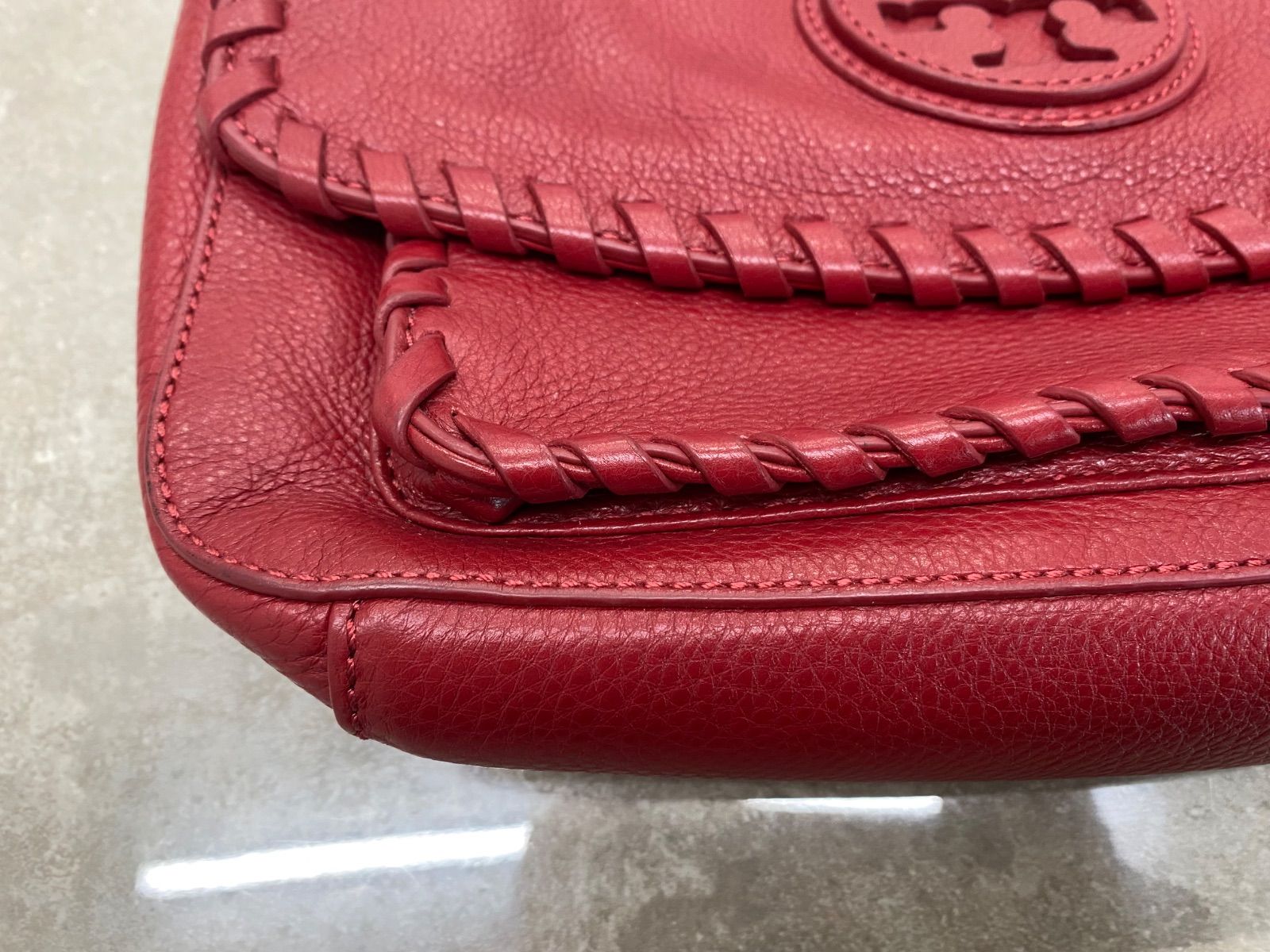 トリーバーチ レザー ショルダーバッグ チェーン 赤 レッド TORY BURCH