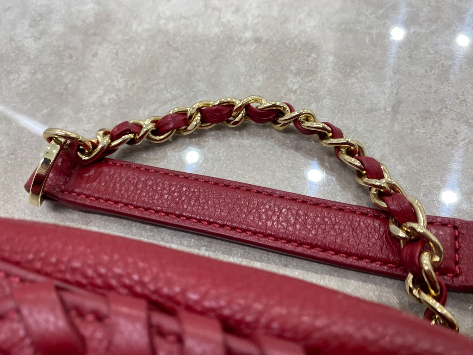 (未使用品級) トリーバーチ チェーンショルダーバッグ タッセルフリンジ 赤 トリーバーチ レザー ショルダーバッグ チェーン 赤 レッド TORY BURCH