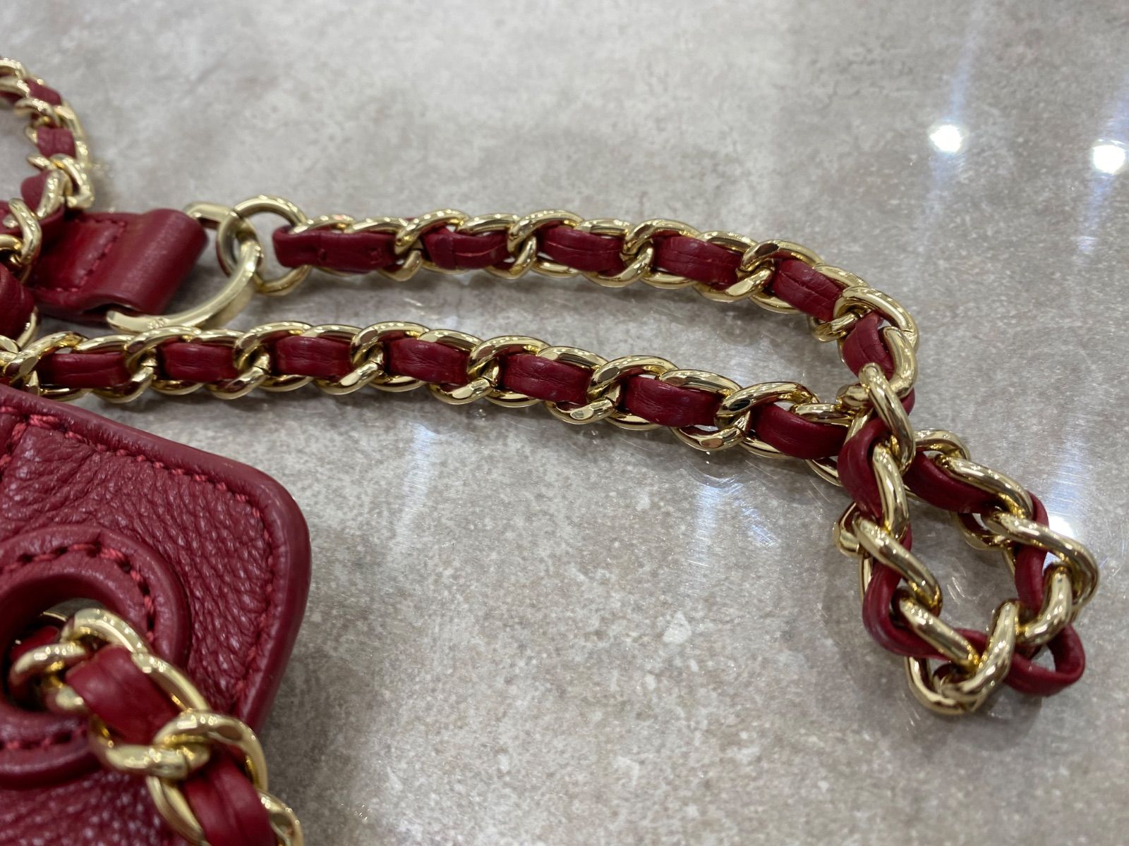 トリーバーチ レザー ショルダーバッグ チェーン 赤 レッド TORY BURCH