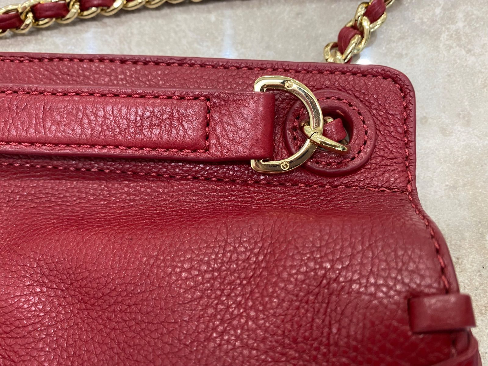  トリーバーチ レザー ショルダーバッグ チェーン 赤 レッド TORY BURCH ショルダーバッグ ショルダーバッグ
