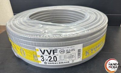 メーカー指定不可 VVFケーブル 3 2 0 mm 1巻 製造年式１年未満を発送 被膜灰色 赤白黒 3芯2 C VA線 電線 電材