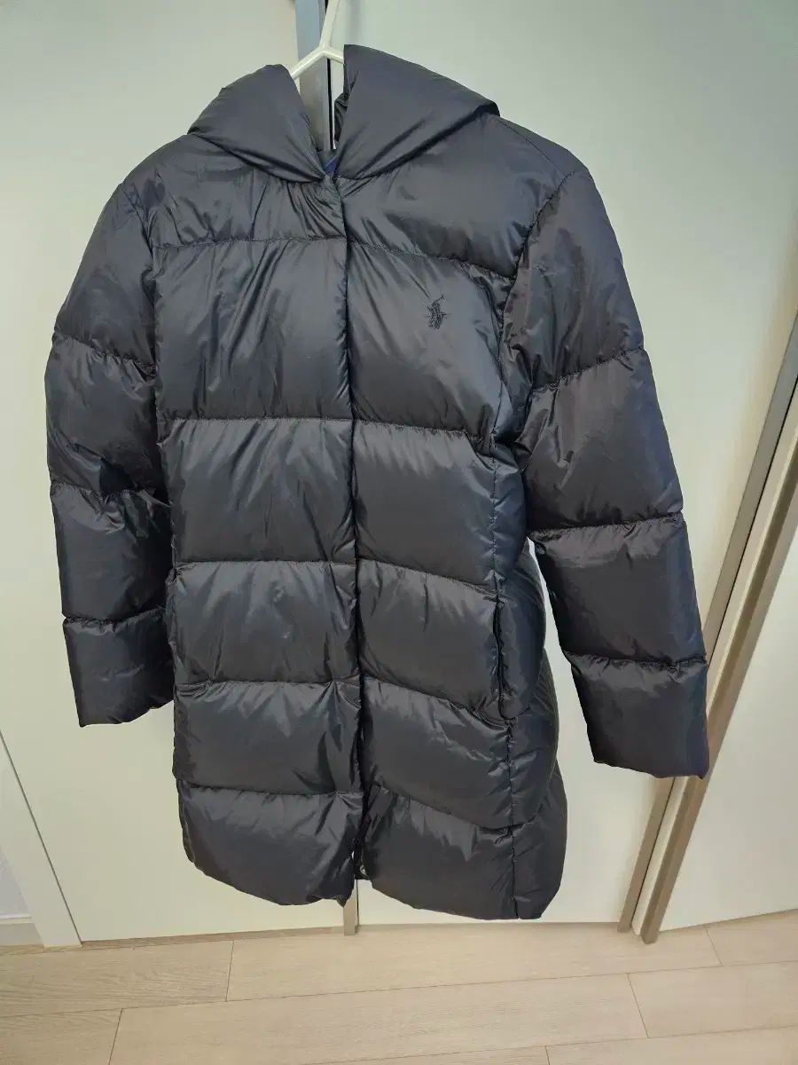 ポロラルフローレン キッズ フード ロング ダウン ブラックネイビー