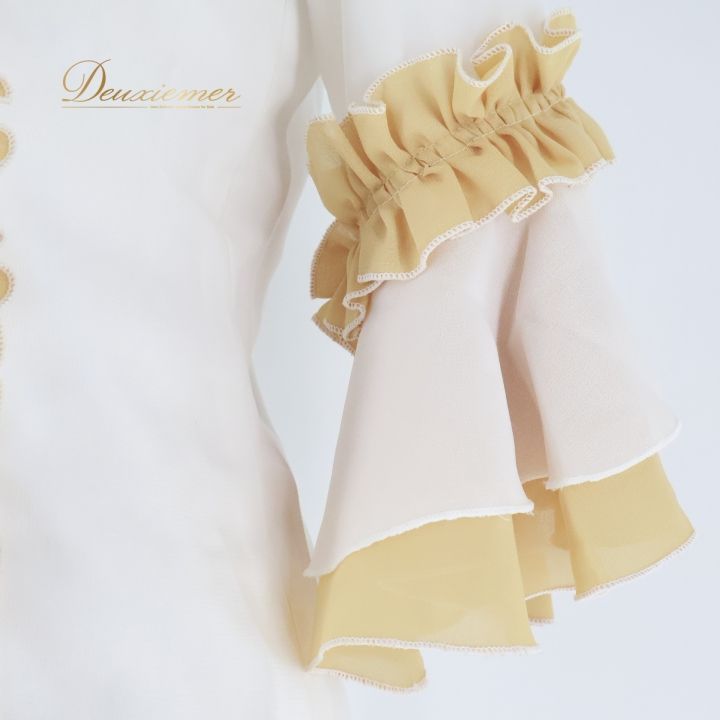 フラメンコ 衣装 トップス ブラウス ドセデルフラメンコ docedelflamenco ボランテ フリル 白 金 ベージュ ダンス パーティ 発表会 ホワイト系 ゴールド系 フリルブラウス レディース おしゃれ フラメンコ衣装