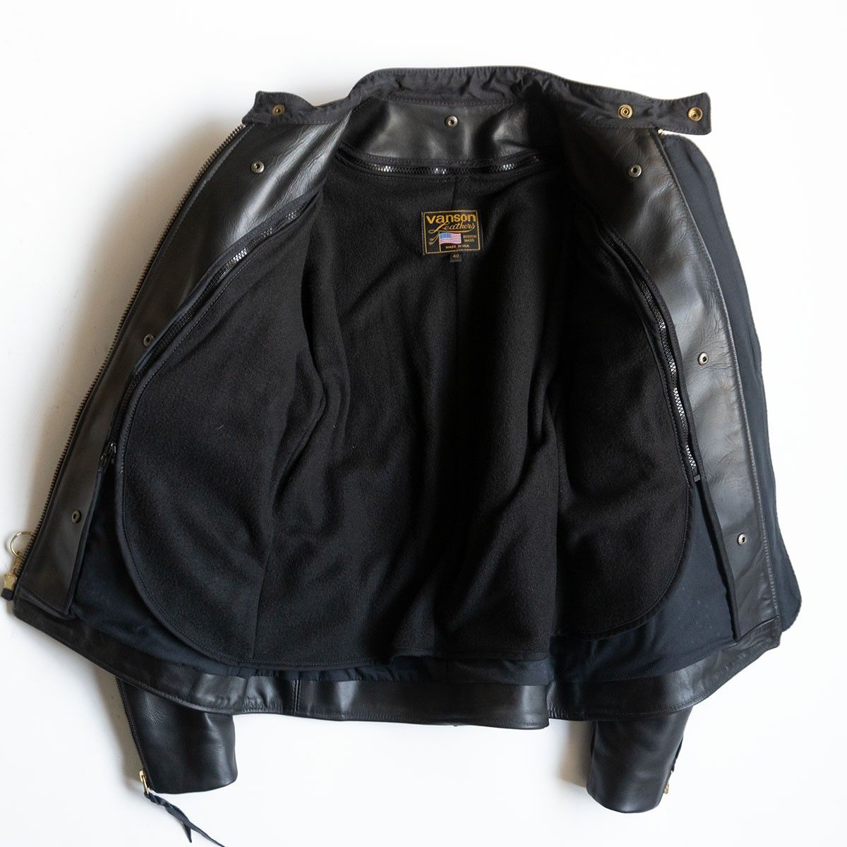 美品】 VANSON 【MODEL B シングルライダースジャケット】40 レザー