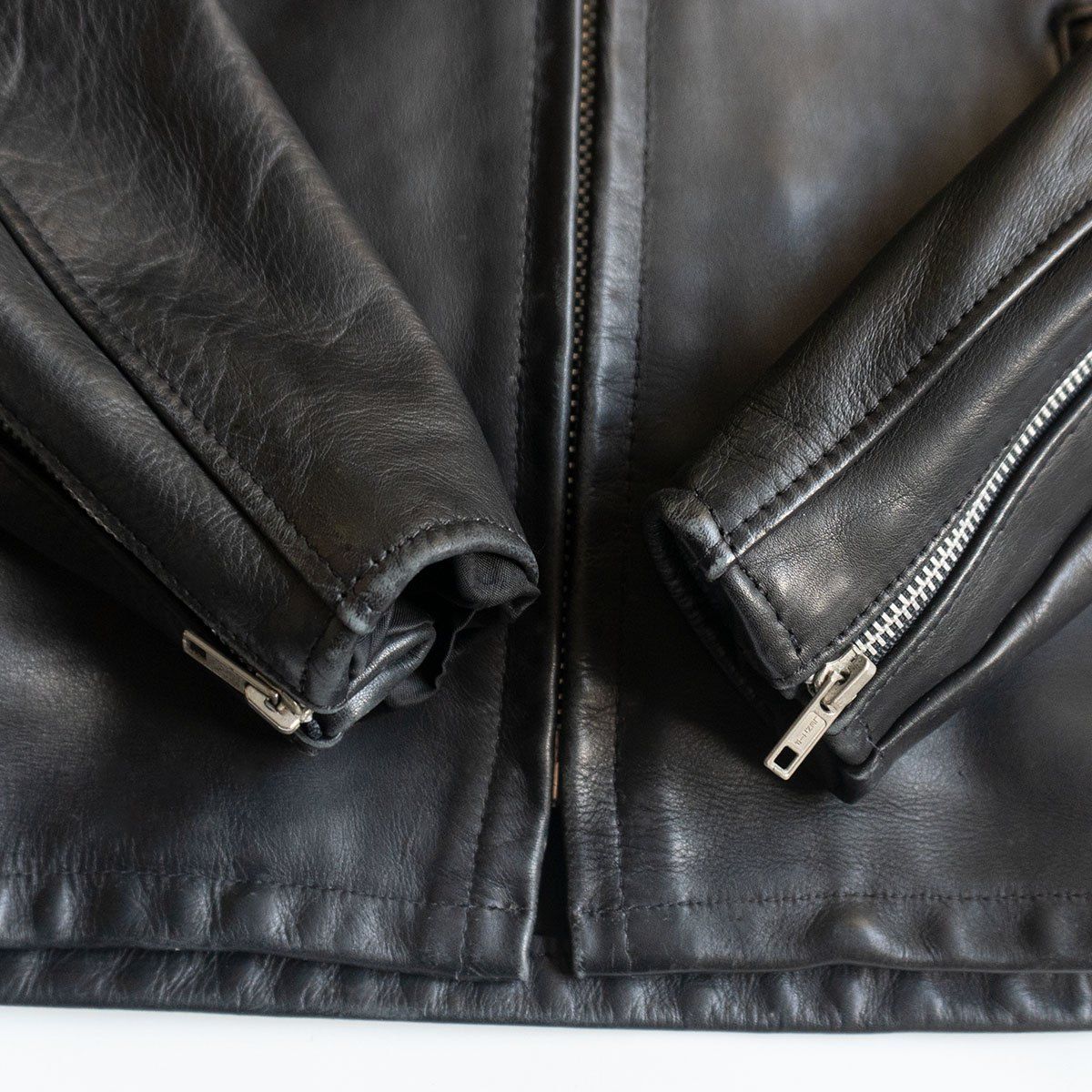 美品】SCHOTT【642/シングルライダースジャケット】38 襟 レザー