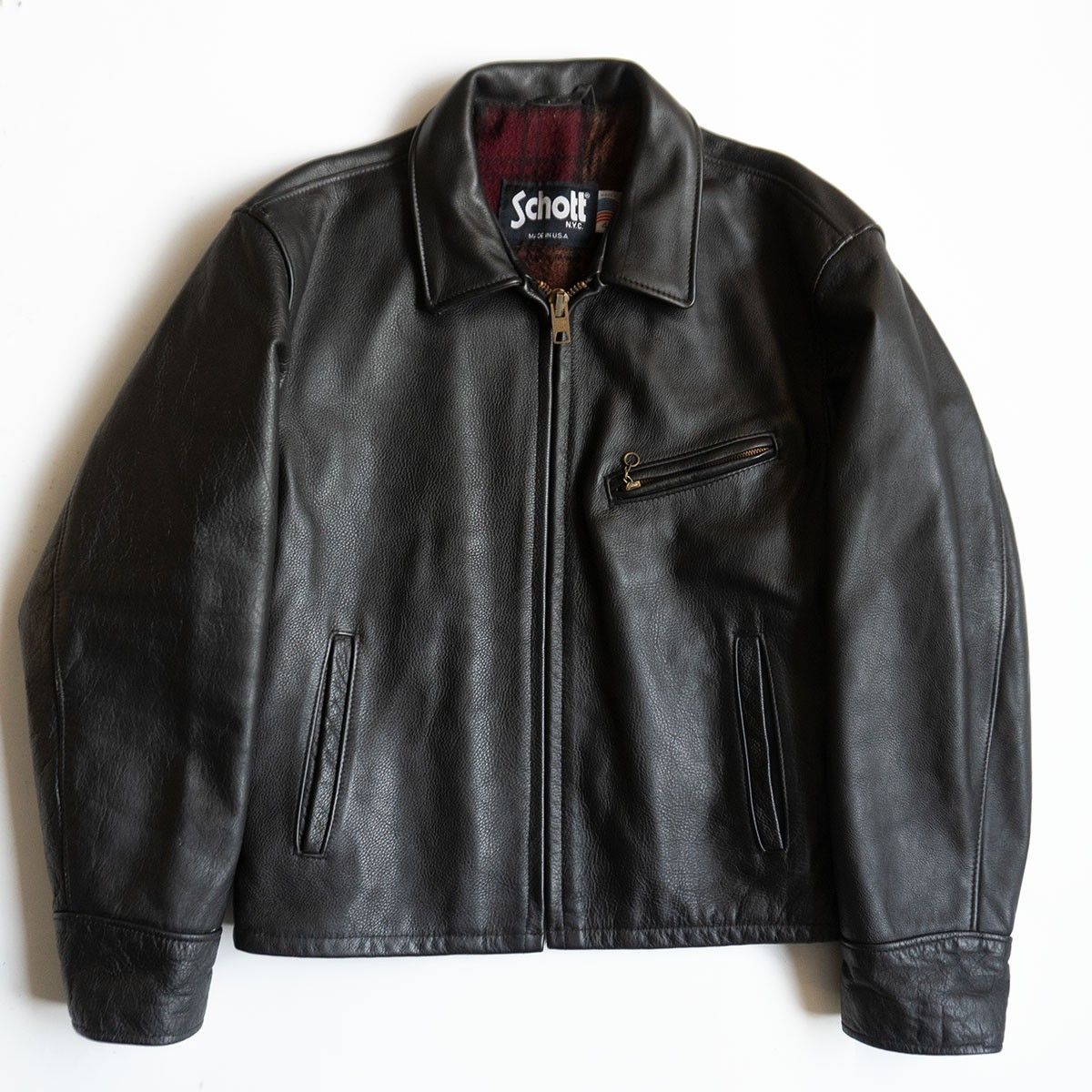 値下げしました。Schott ブラック レザー ジャケット L 値下げしました。Schott ブラック レザー ジャケット L