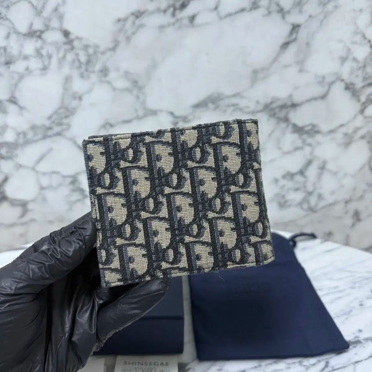 ディオール オブリーク コンパクト 二つ折り財布 ベージュ