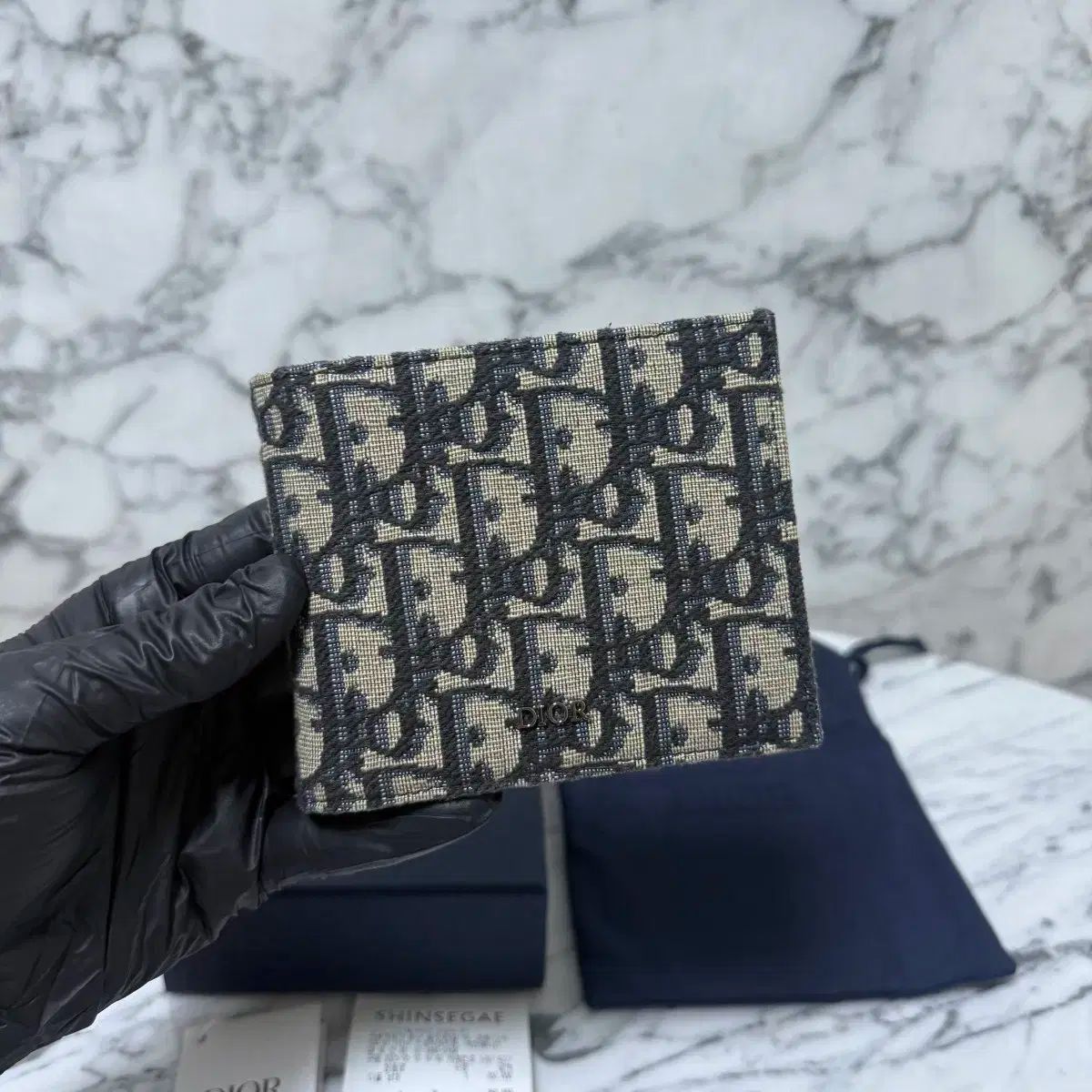 ディオール オブリーク コンパクト 二つ折り財布 ベージュ