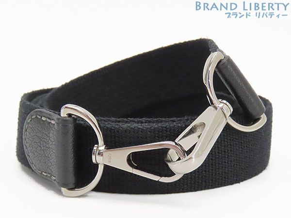 エルメス HERMES ガーデンパーティTPM用 ショルダーストラップ 調節不可 ブラック キャンバス レザー