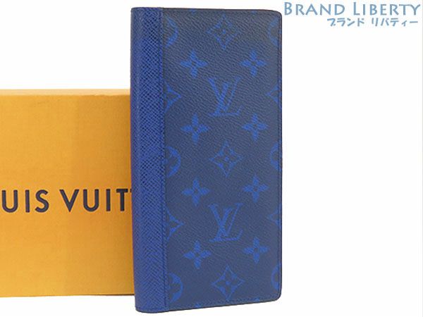 ルイヴィトン LOUIS VUITTON タイガラマ モノグラム ポルトフォイユ ブラザ 二つ折り長財布 コバルト ブルー M30297