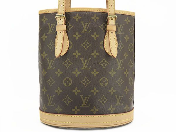ルイヴィトン LOUIS VUITTON モノグラム プチ バケットPM バケツ型 トートバッグ ハンドバッグ ショルダーバッグ ポーチ付き ダークブラウン M42238