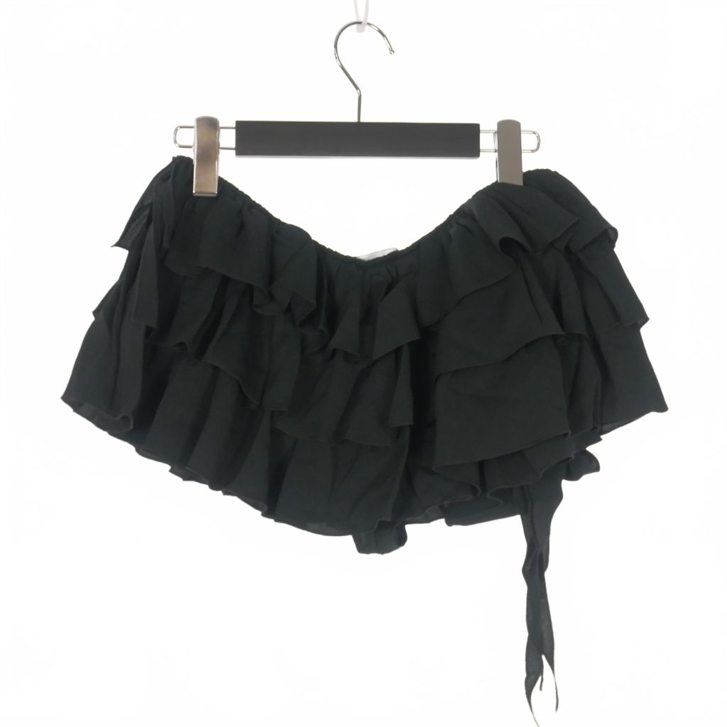 ディースクエアード DSQUARED2 23AW フリルミニスカート キュロット ショーツ リボン 38 ブラック 黒 S72MU0465 正規