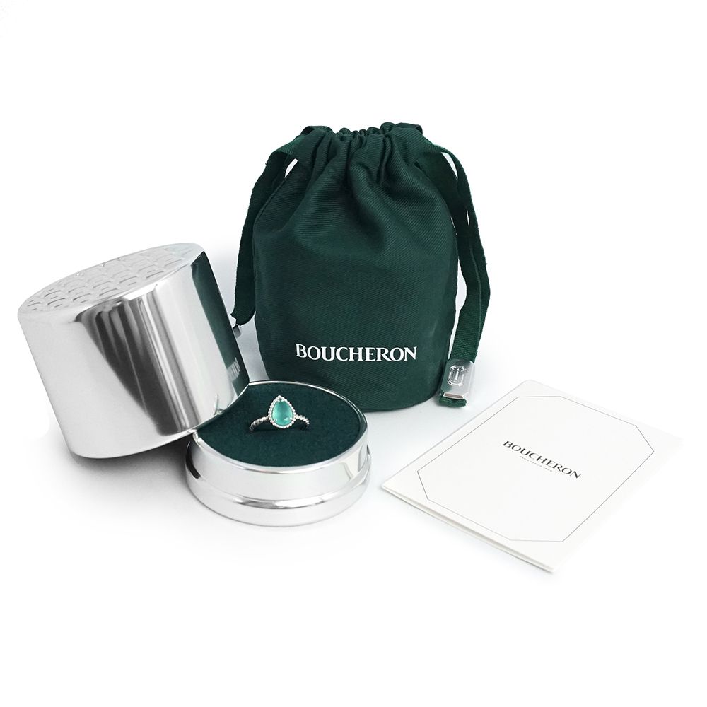 ブシュロン セルパンボエム スモール リング 指輪 59 18号 K 18 WG 750 アクアプレーズ シルバー Boucheron