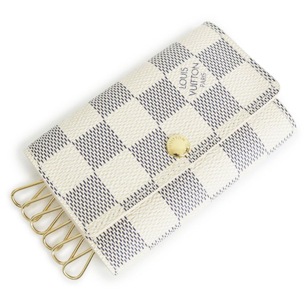 ルイ ヴィトン ミュルティクレ6 キーケース ダミエアズール ホワイト ゴールド金具 N61745 LOUIS VUITTON
