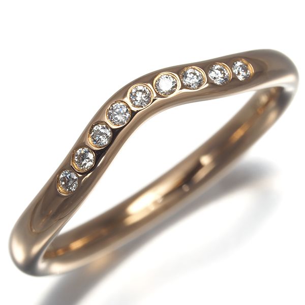 ティファニー リング ダイヤ ダイヤモンド カーブドバンド 9 P 9号 K 18 PG 180328