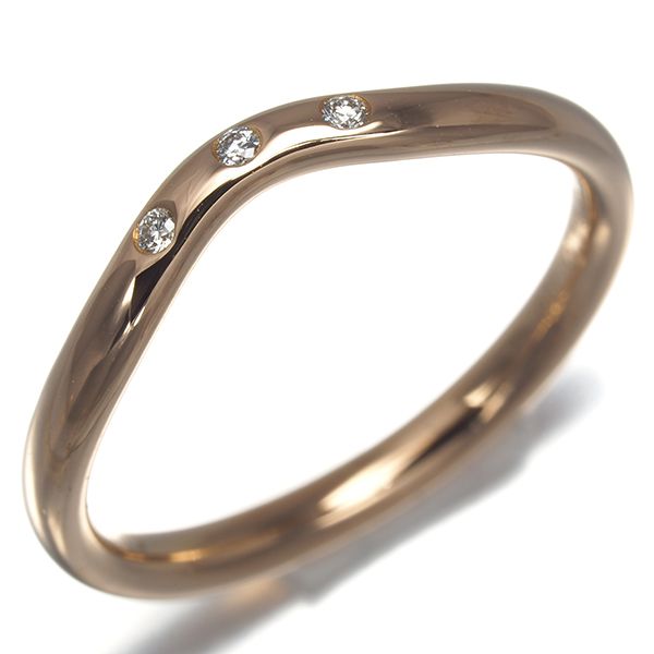 ティファニー リング ダイヤ ダイヤモンド カーブドバンド 3 P 9.5号 K 18 PG 180326