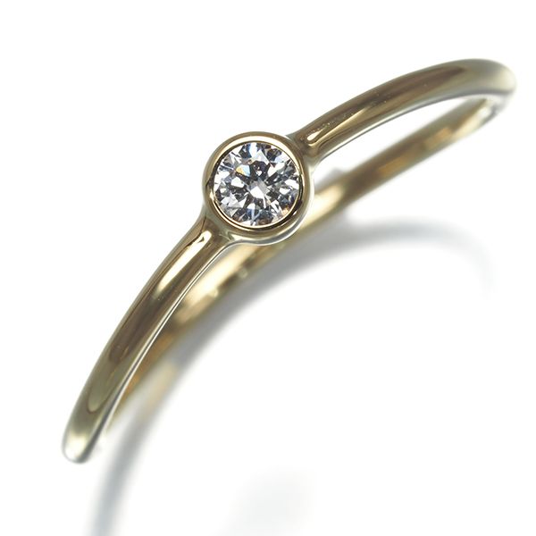 ティファニー リング ダイヤ ダイヤモンド ウェーブ シングルロウ 9号 K 18 YG 180334