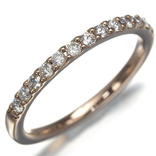 4℃ リング ダイヤ ダイヤモンド ハーフエタニティ ピンキー 3号 K 18 PG 180738