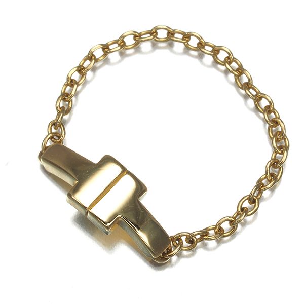 ティファニー リング Tトゥー TWO チェーン ピンキー 5号 K 18 YG 180076