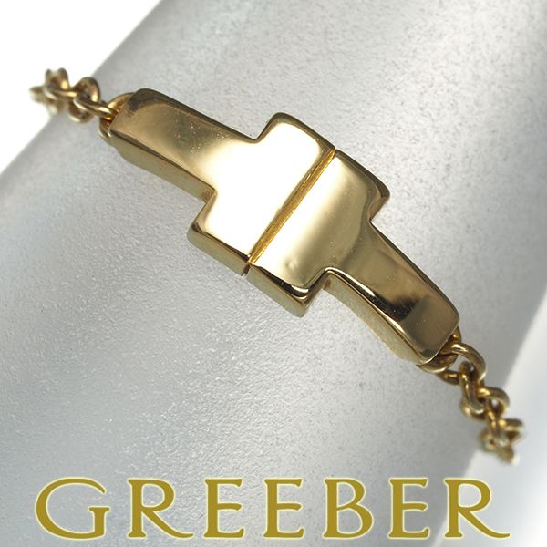 ティファニー リング Tトゥー TWO チェーン ピンキー 5号 K 18 YG 180076