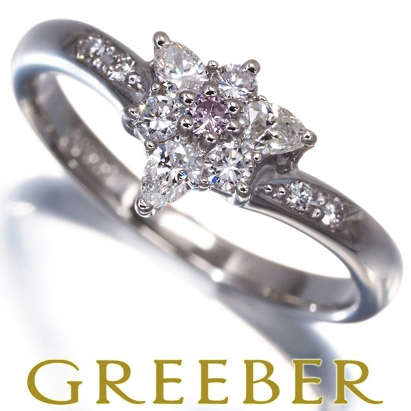 ピンク クリアダイヤ ダイヤモンド 0 35 ct 2種カット リング Pt 900 ソーティング 175219