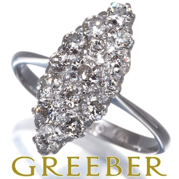 ダイヤ ダイヤモンド カット ヴィンテージ リング K 18 WG 178767