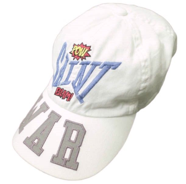 SAINT MICHAEL セントマイケル 21AW CAP_WAR ロゴ刺繍6パネルキャップ SM-A21-0000-042 ONE SIZE WHITE SAINT Mxxxxxx 帽子 g21248