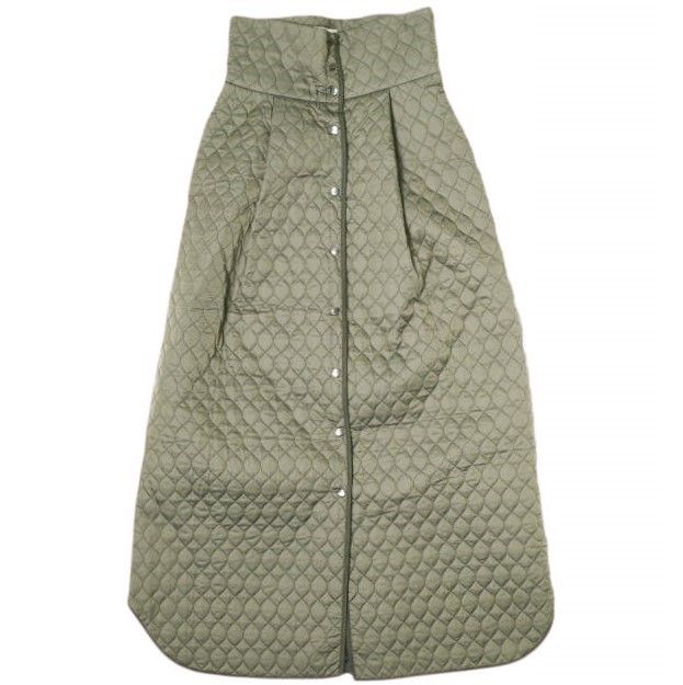 FUMIE TANAKA フミエタナカ 20AW quilting SK キルティングマキシスカート F20A-28 1 OLIVE ロング ボトムス g21291