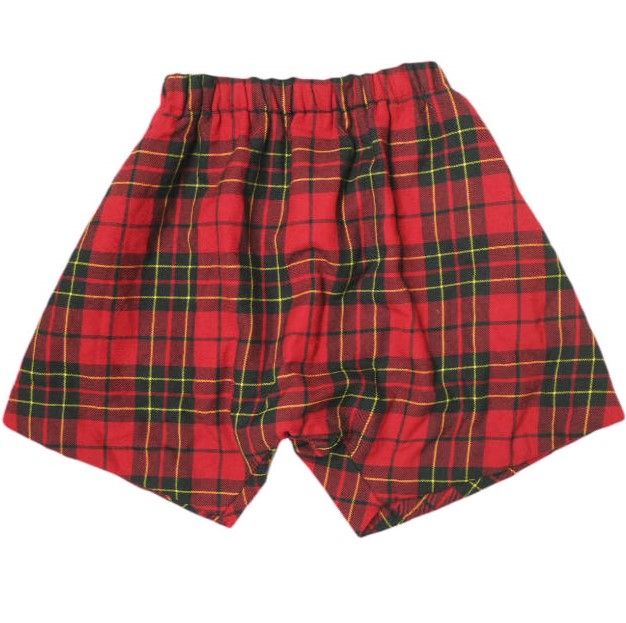 A15286コムデギャルソン 10aw タータンチェックカーブパンツ 赤M 変形 A15286コムデギャルソン 10aw タータンチェックカーブパンツ赤M 変形