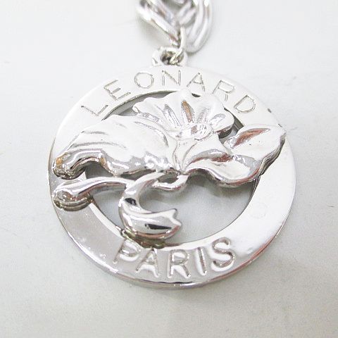 レオナール LEONARD チェーンベルト シルバー系 ロゴ 文字 ホック 小物