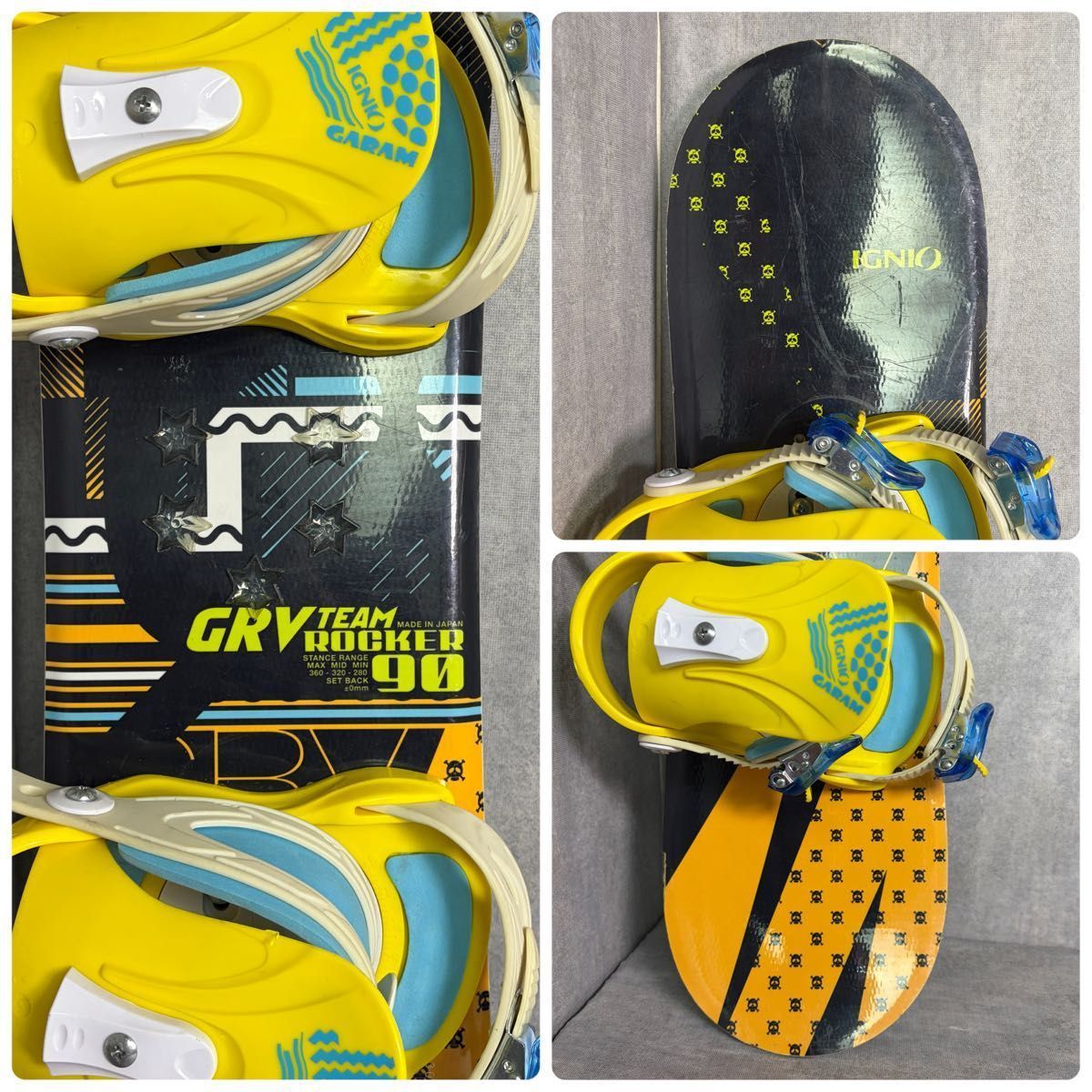 IGNIO イグニオ GRV TEAM 90cm スノーボード ジュニア 3点セット