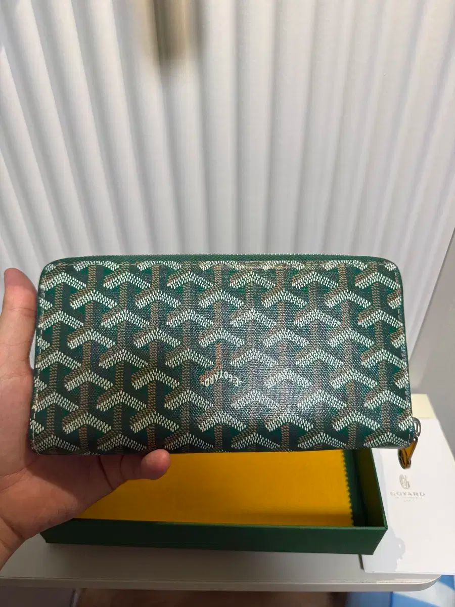 1回実着 ゴヤール マティニョン GM 長財布 グリーン